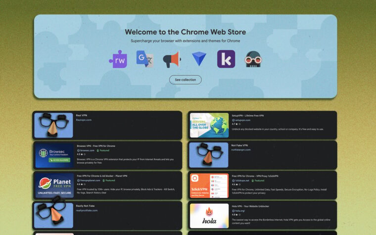 Fake VPN extensions overwhelm Chrome Web Store users