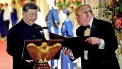 Trump and Xi meet at state dinner with limited progress reported